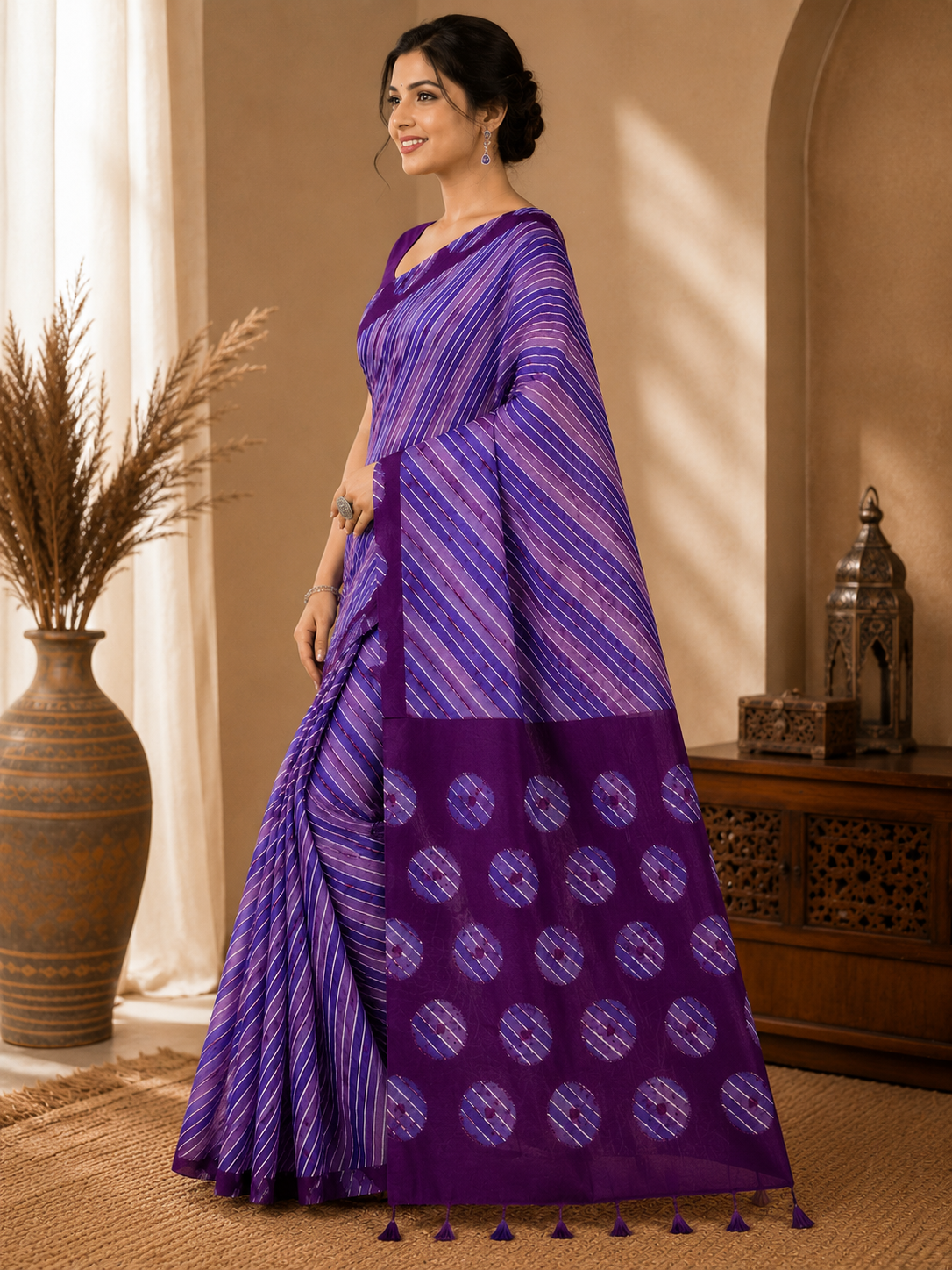 Twilight Leheriya Handloom Saree
