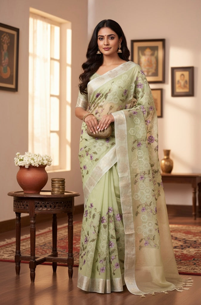 Floral Serenity Saree