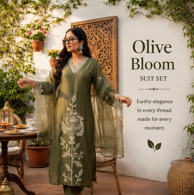Olive Bloom Suit Set