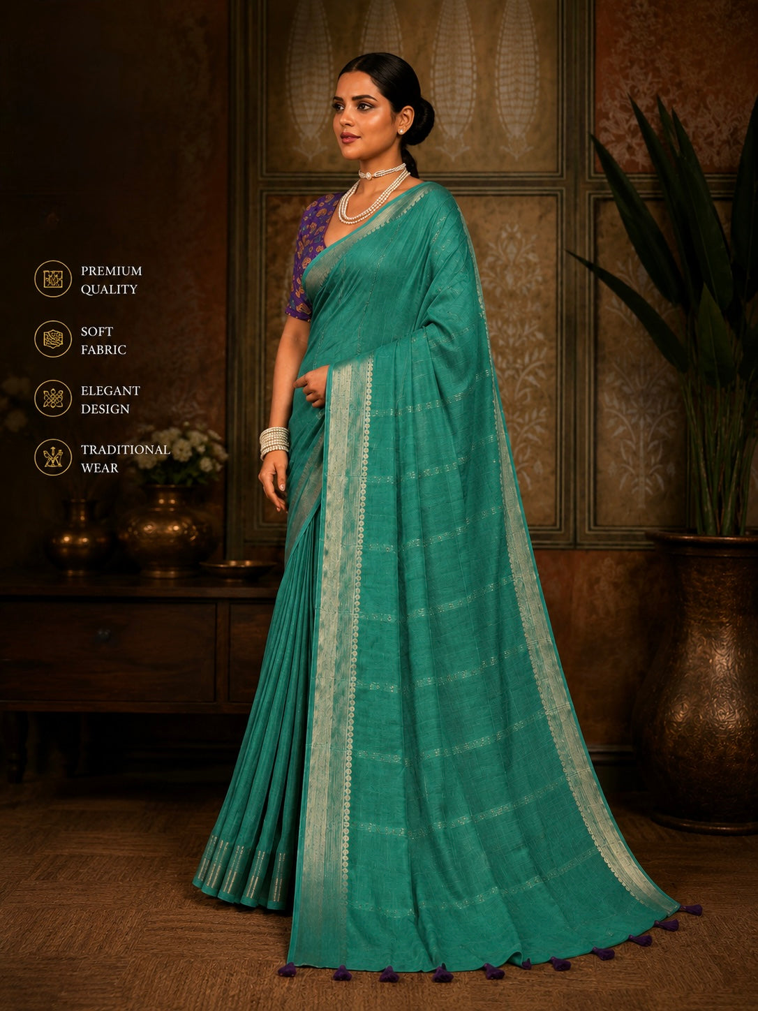 Classic Zari Border Saree
