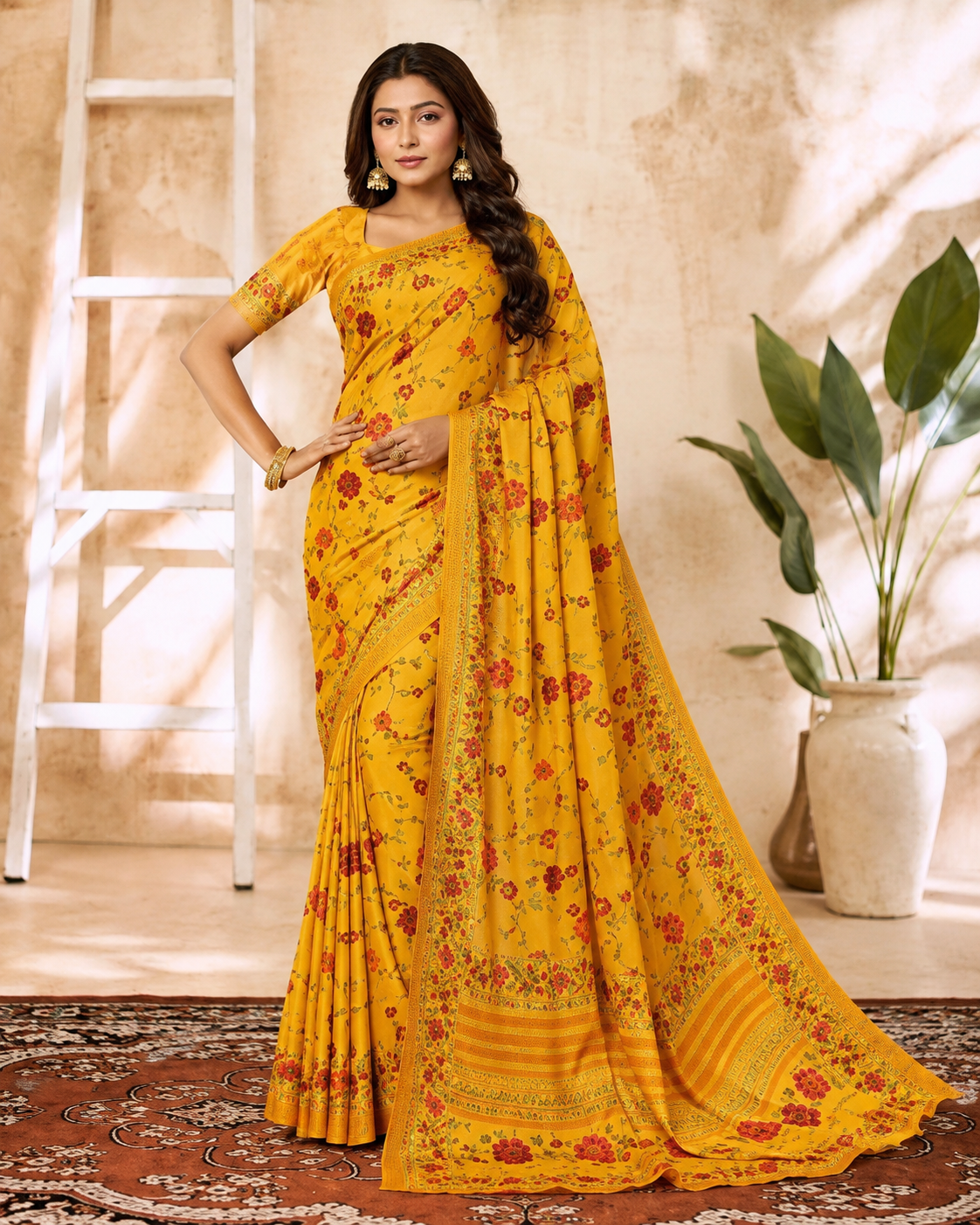 Sunlitt Blossom Printed Saree