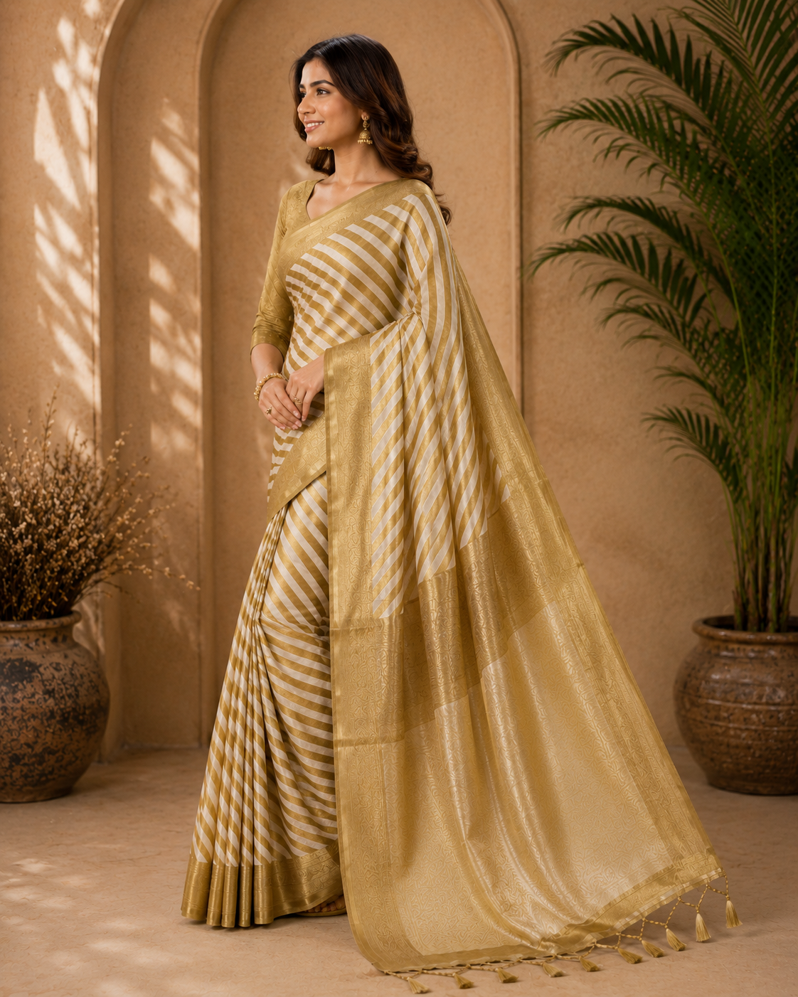 Regal Leheriya Zari Saree