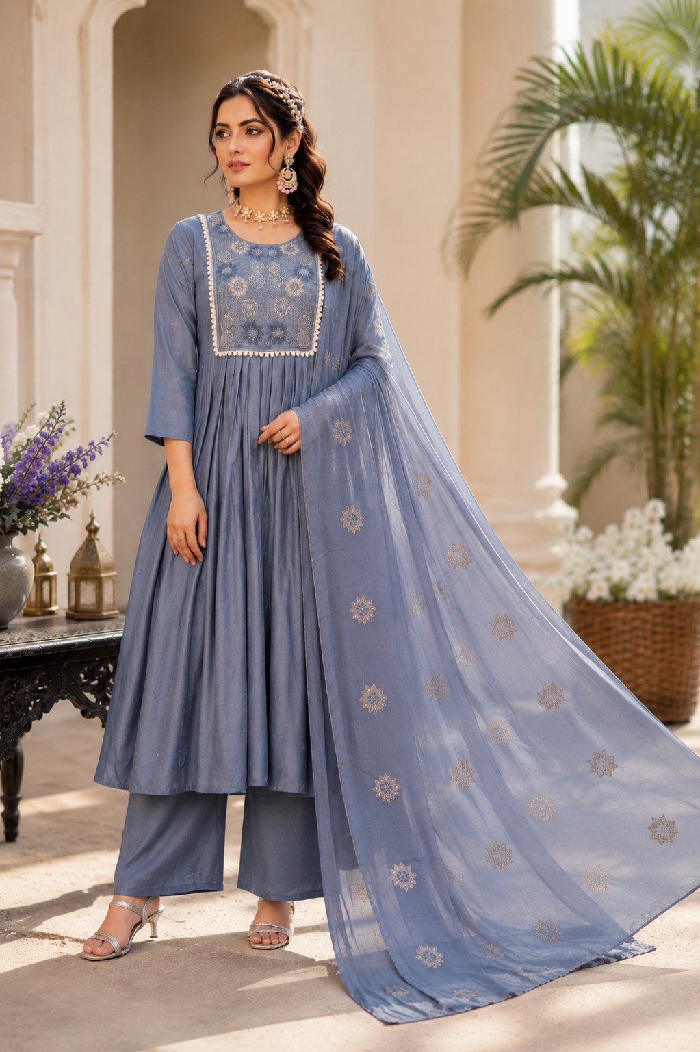Ruhani Pleated Anarkali Set