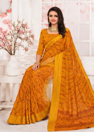 Zariya Lehriya Weave Saree