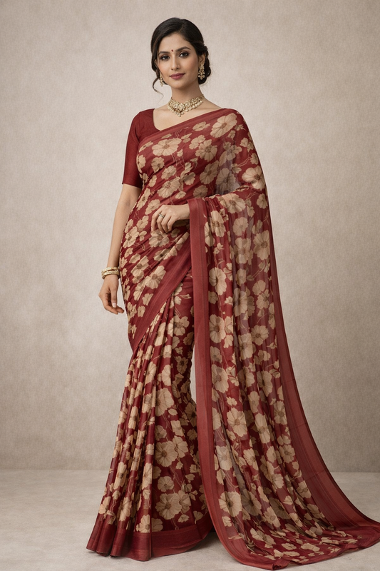 Floral Whisper Printed Saree