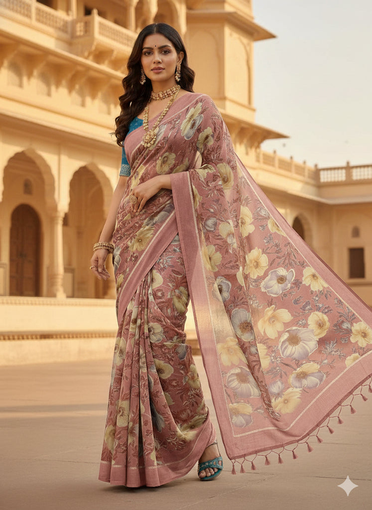 Printed Floral Saree