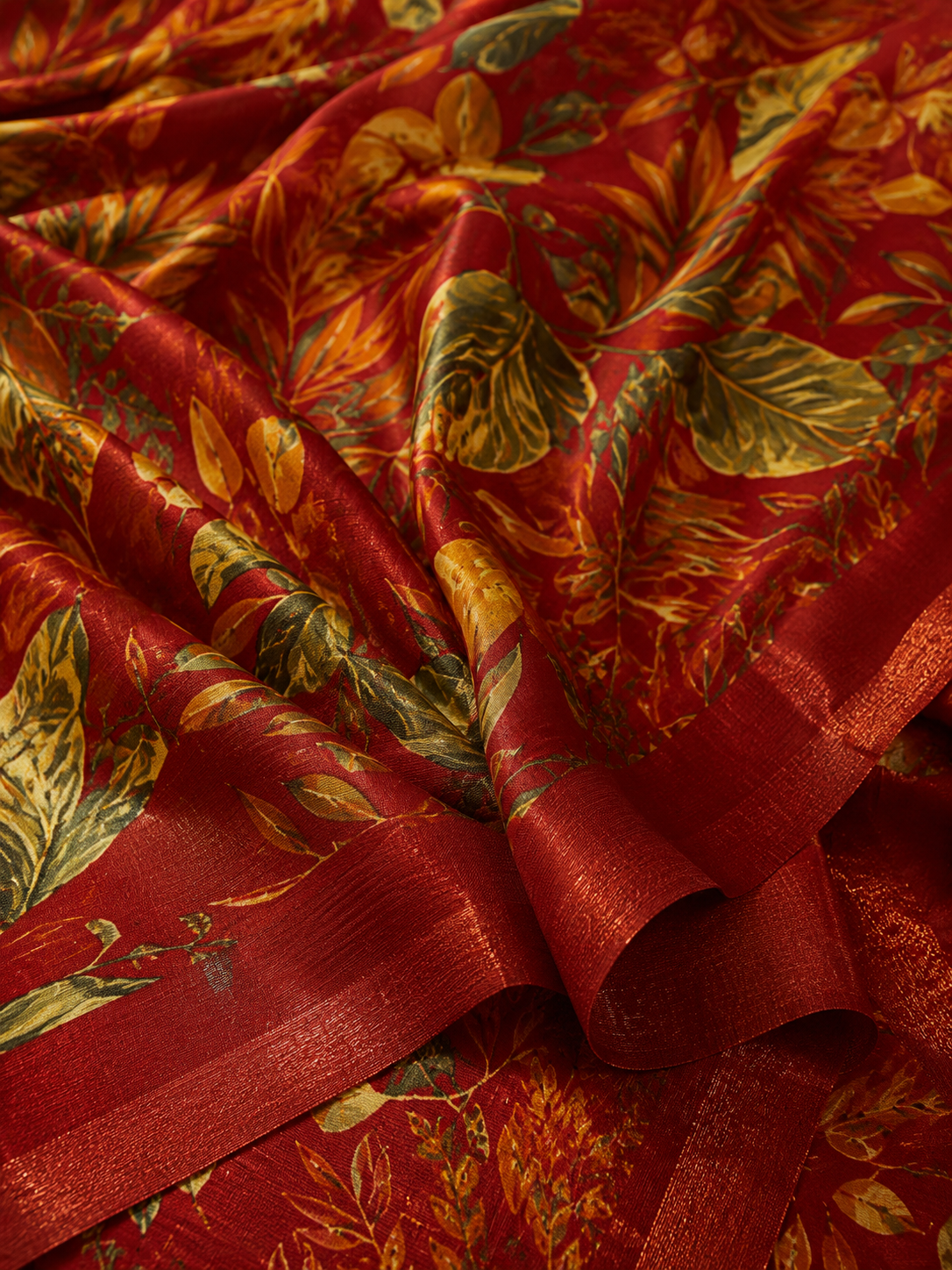 Botanical Printed Organza Saree