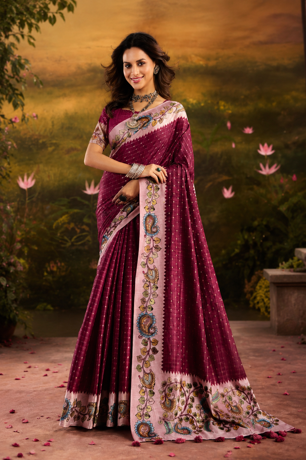 Heritage Kalamkari Printed Saree