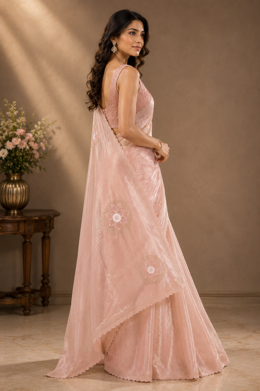 Blush Pearl Whisper Saree