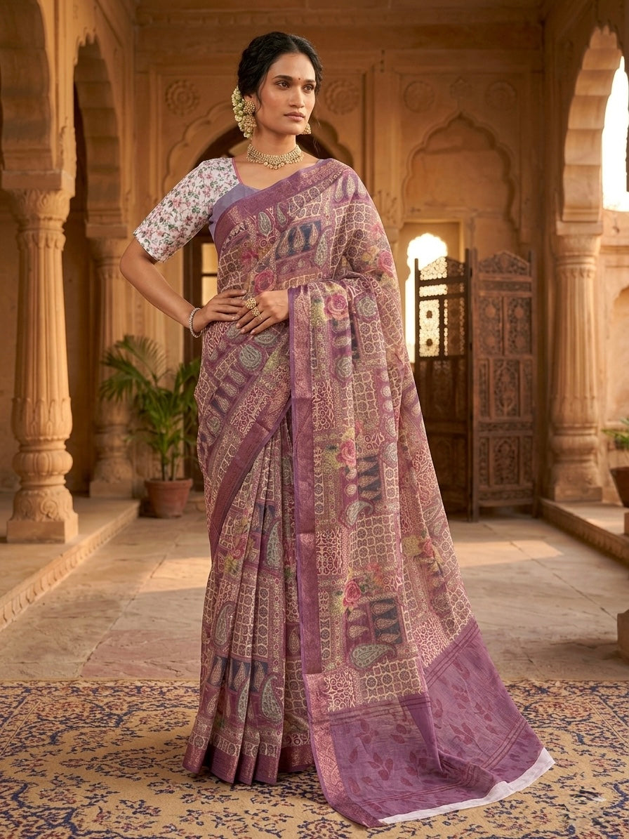 Virasat Kalamkari Printed Saree
