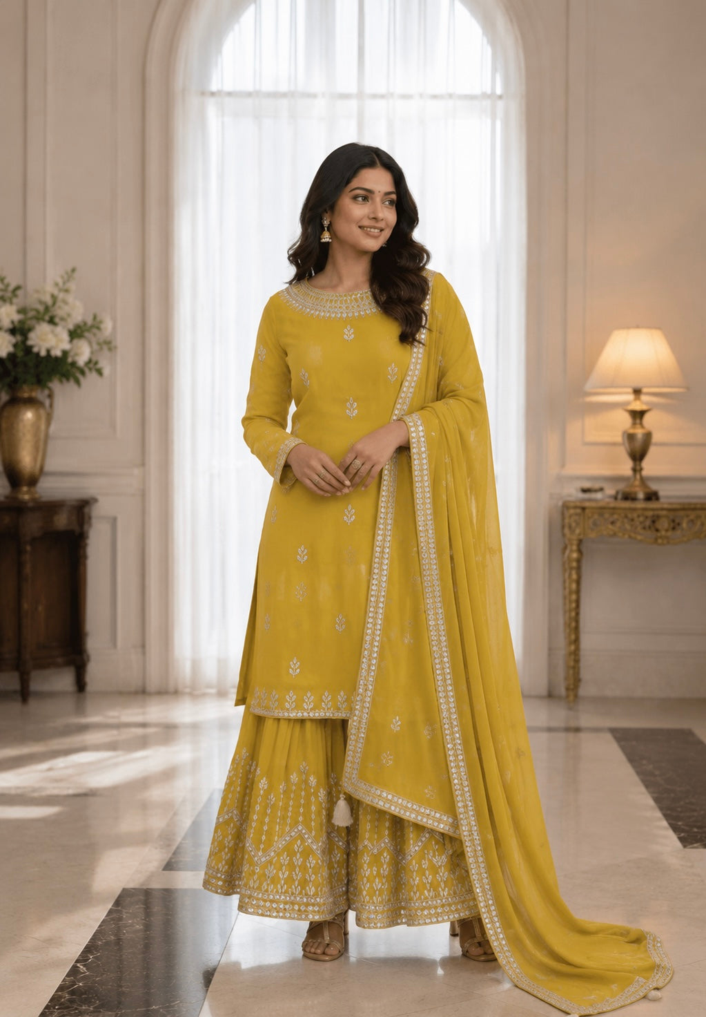 Sunshine Georgette Sharara Set