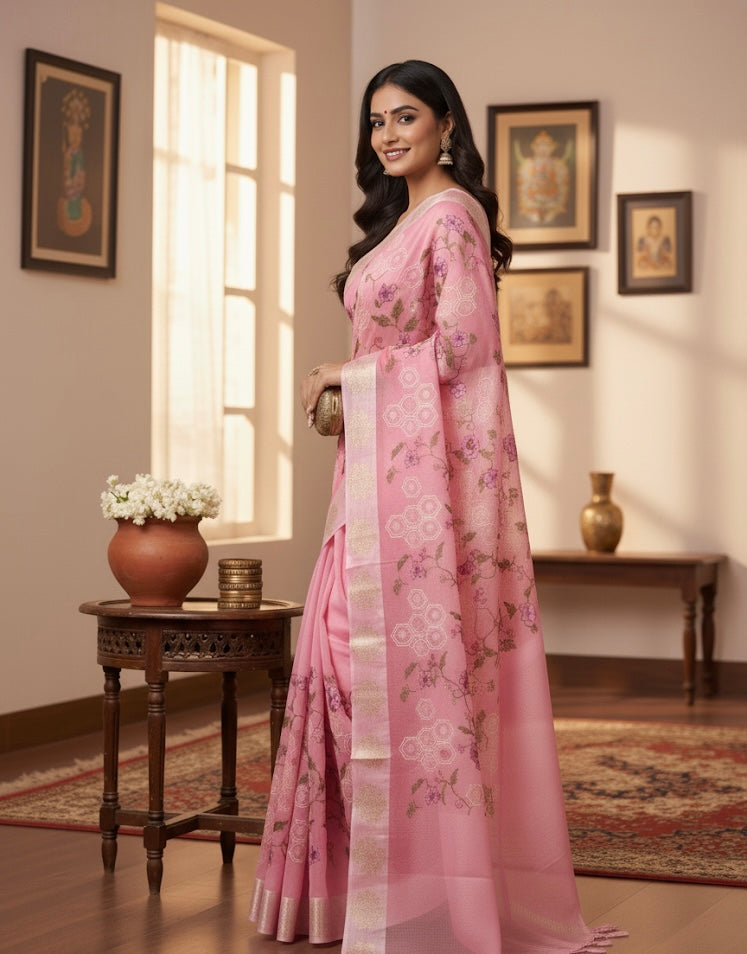 Floral Serenity Saree