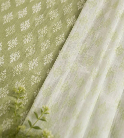 Pastel Green Ikat Printed Kurta Set with Dupatta