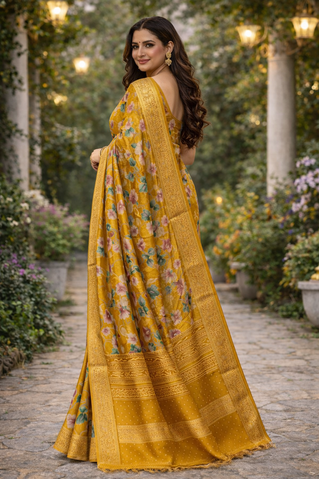 Floral Zari Elegance Silk Based Saree