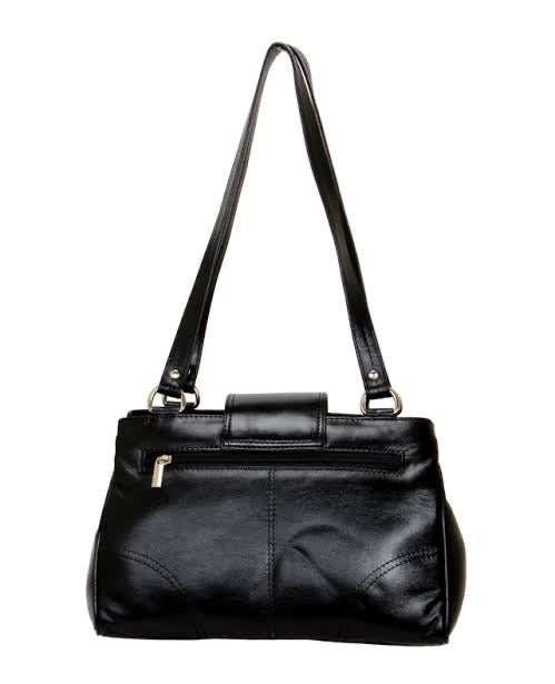 Black Leatherette Shoulder Bag