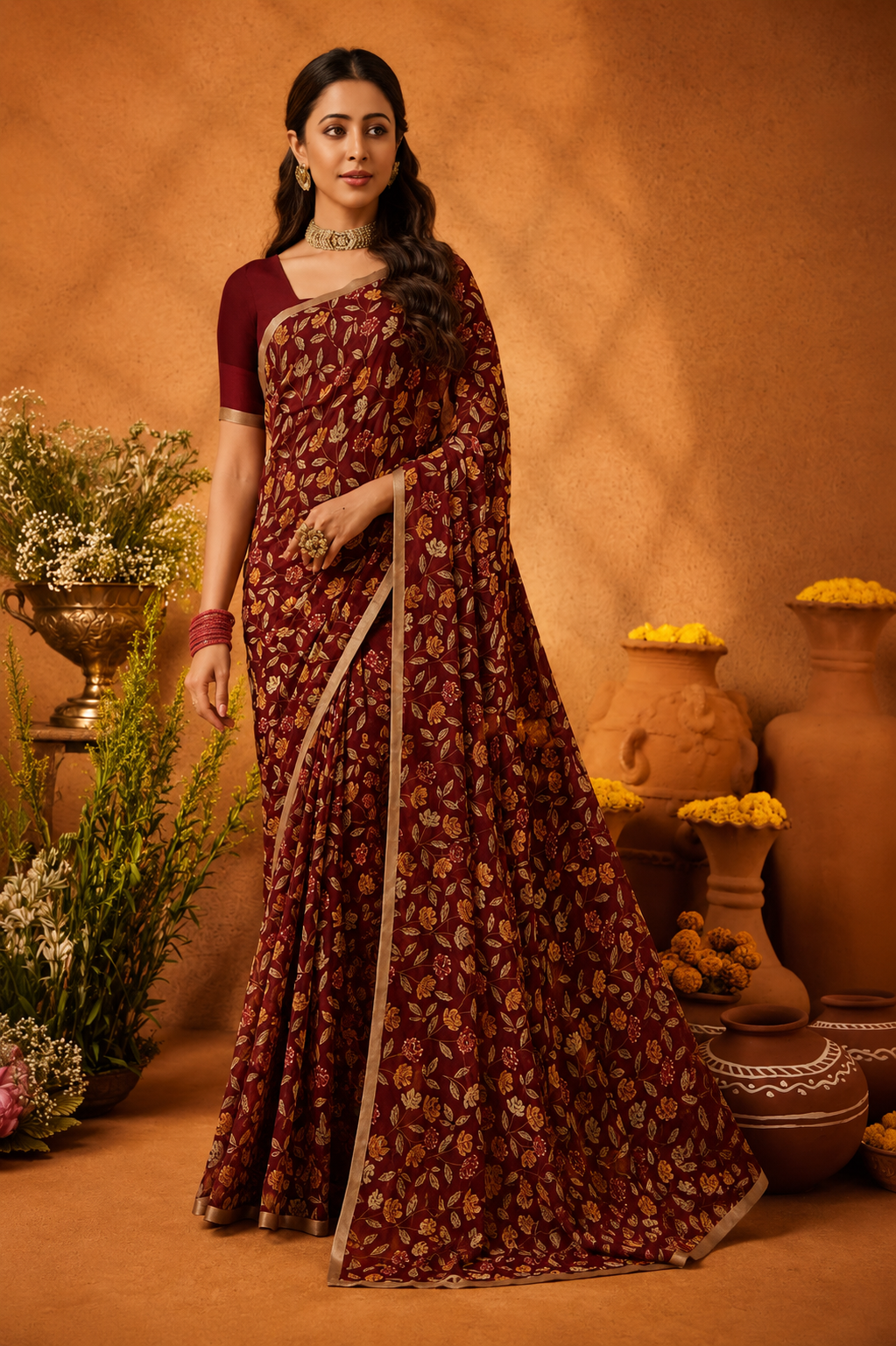 Varnika Floral Printed Saree