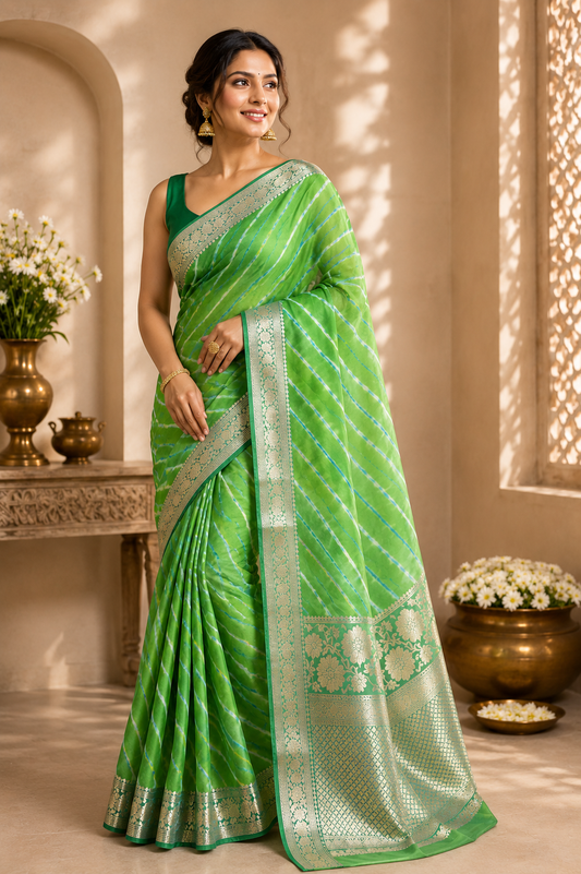 Varnika Zari Leheriya Saree