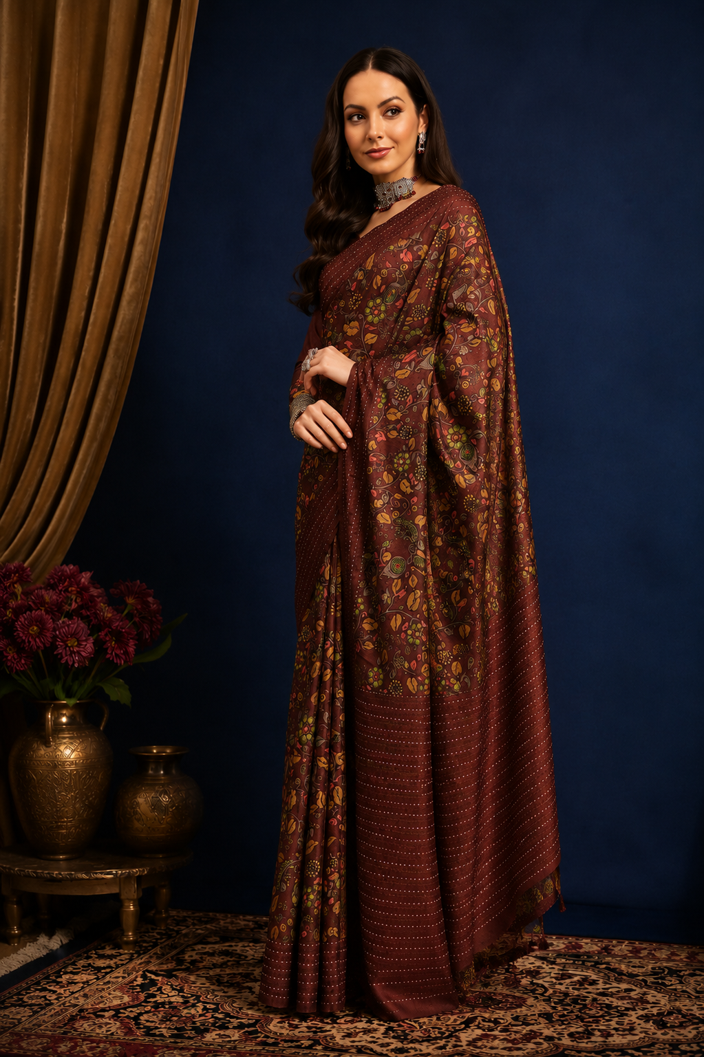 Gulnaar Printed Silk Saree