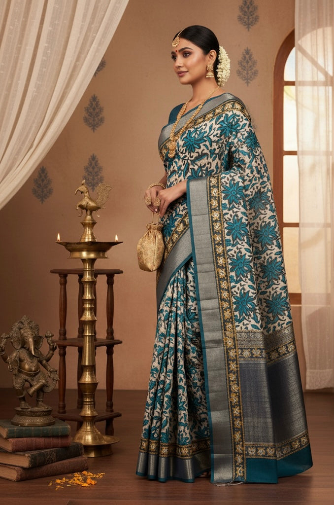 Blue Royale Banarasi Silk Saree