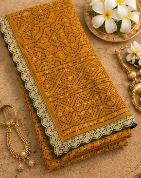 Kesari Heritage Bhandej Handloom Saree