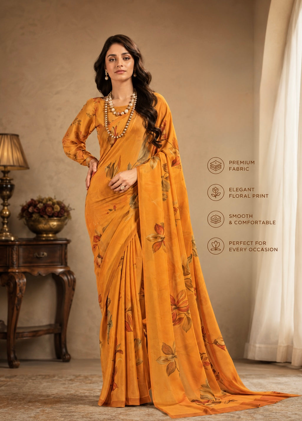 Bloom Essence Floral Saree