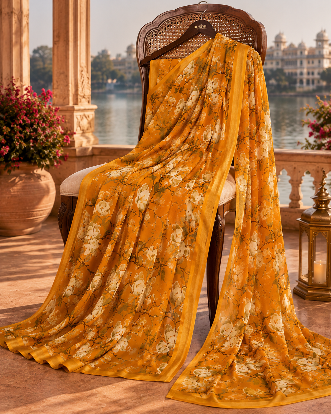 Golden Magnolia Breeze Saree