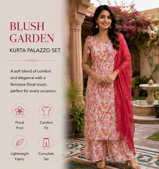 Blush Garden Palazzo Set