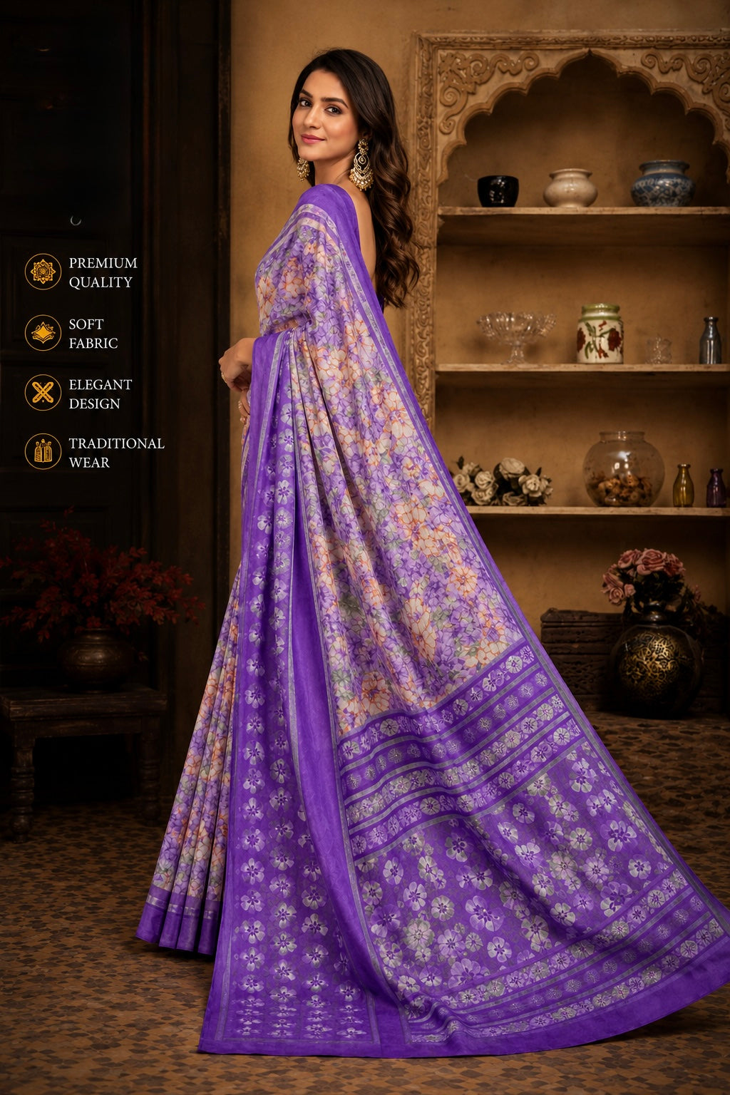 Floral Bloom Printed Saree