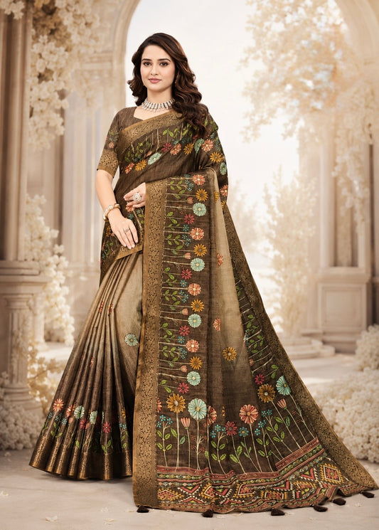 Earthsong Bloom Heritage Saree