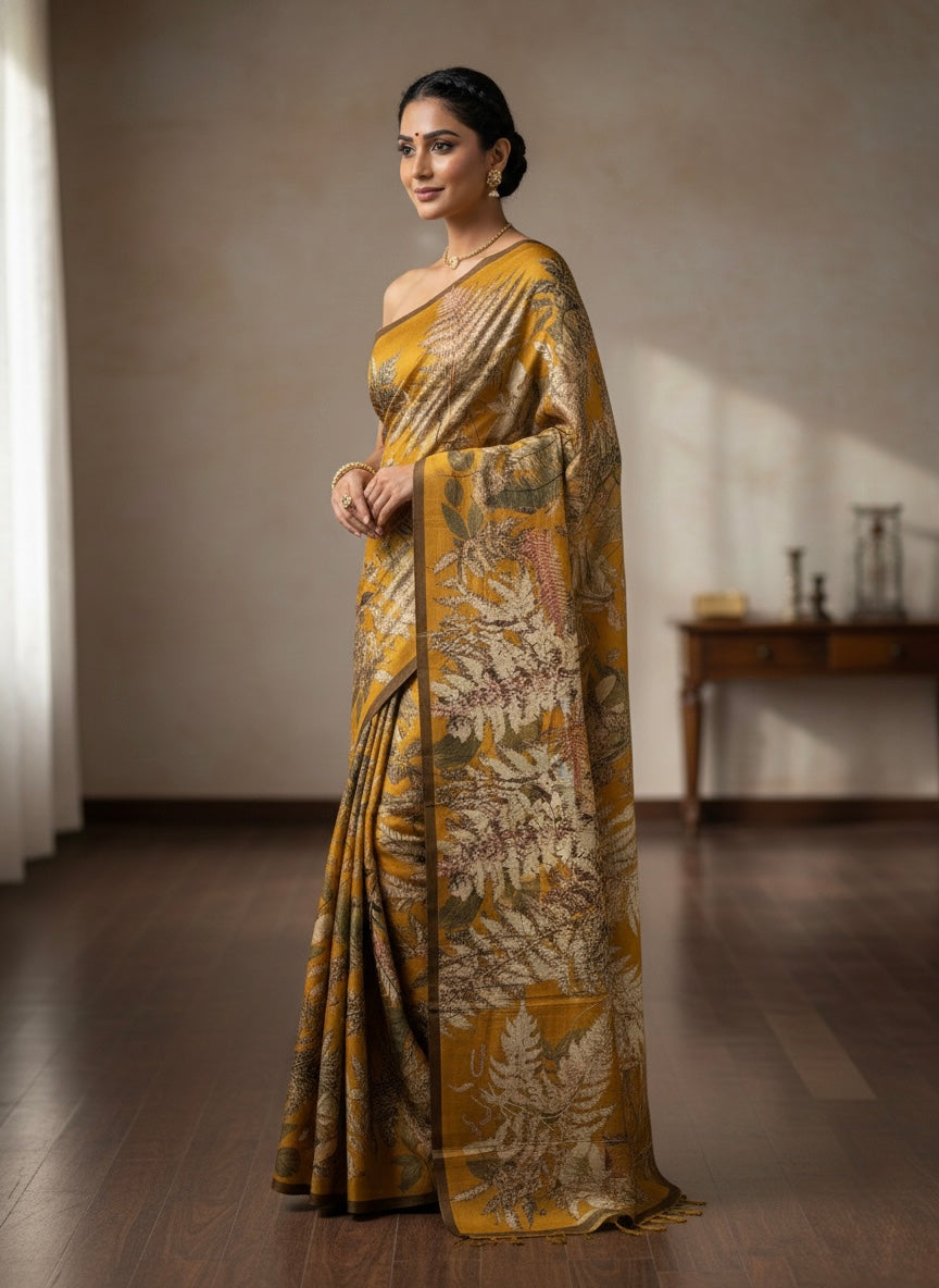 Autumn Fern Printed Saree
