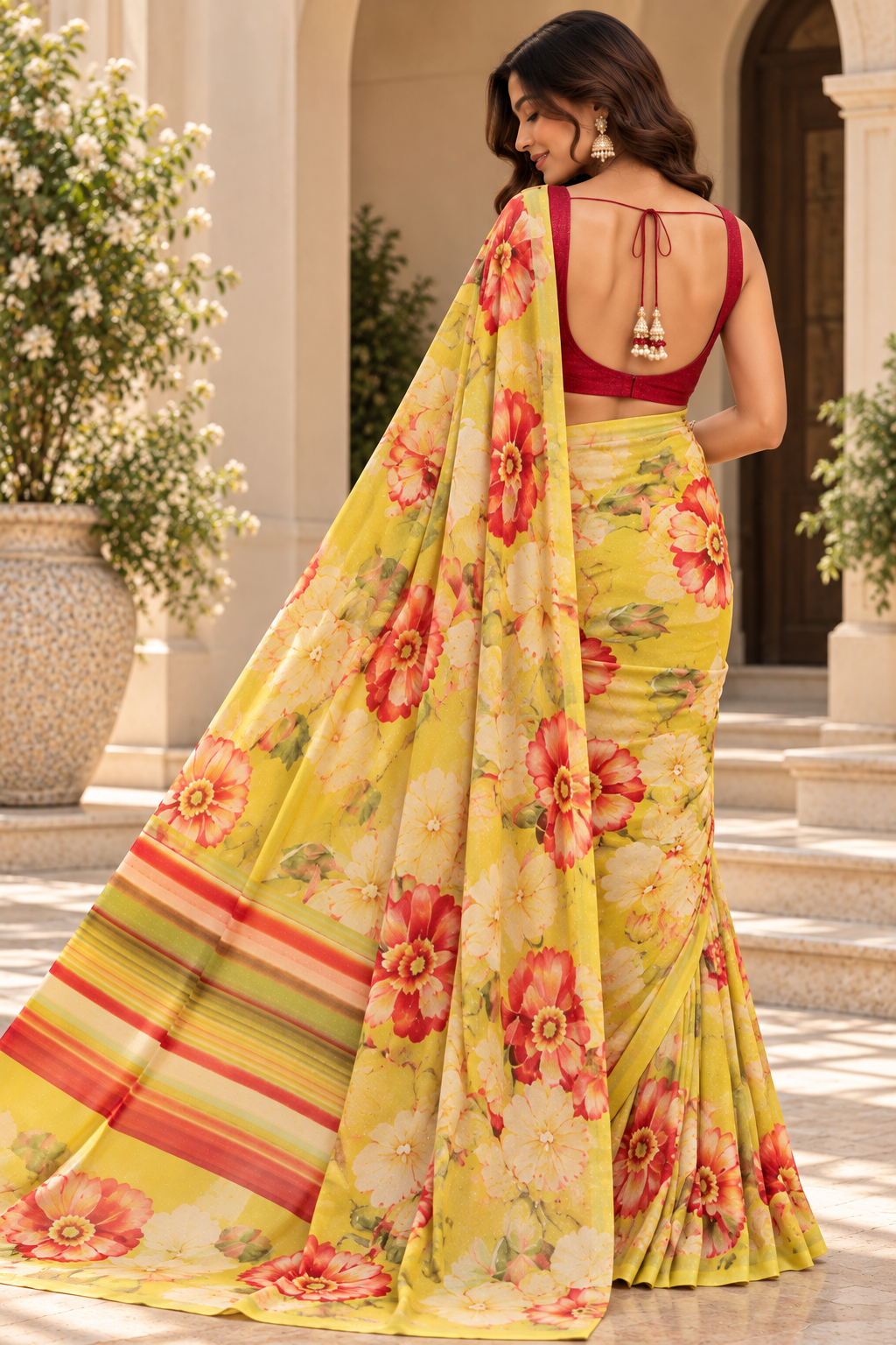 Sunlit Meadow Floral Saree