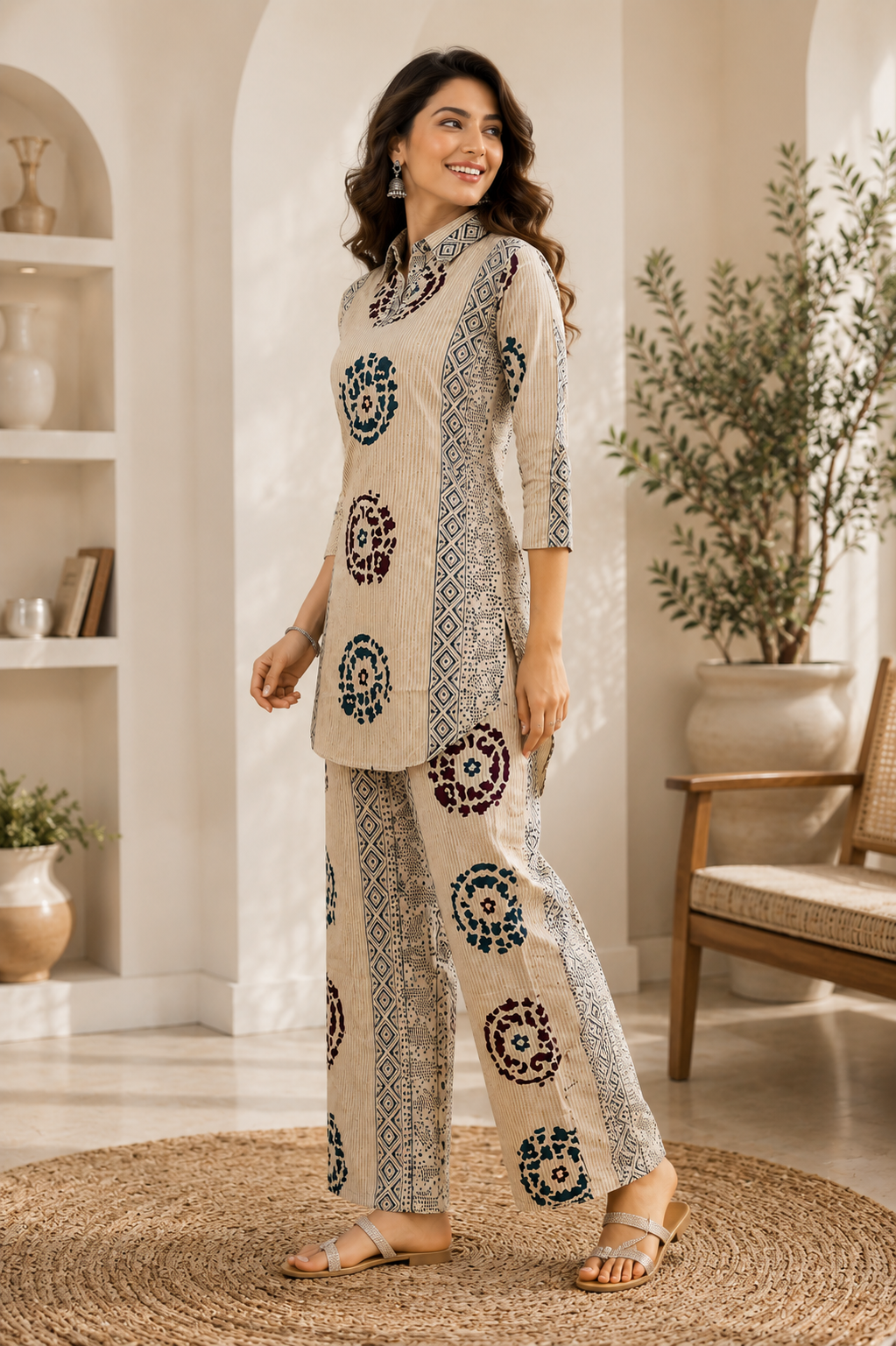Ivory Heritage Printed Co-Ord Set