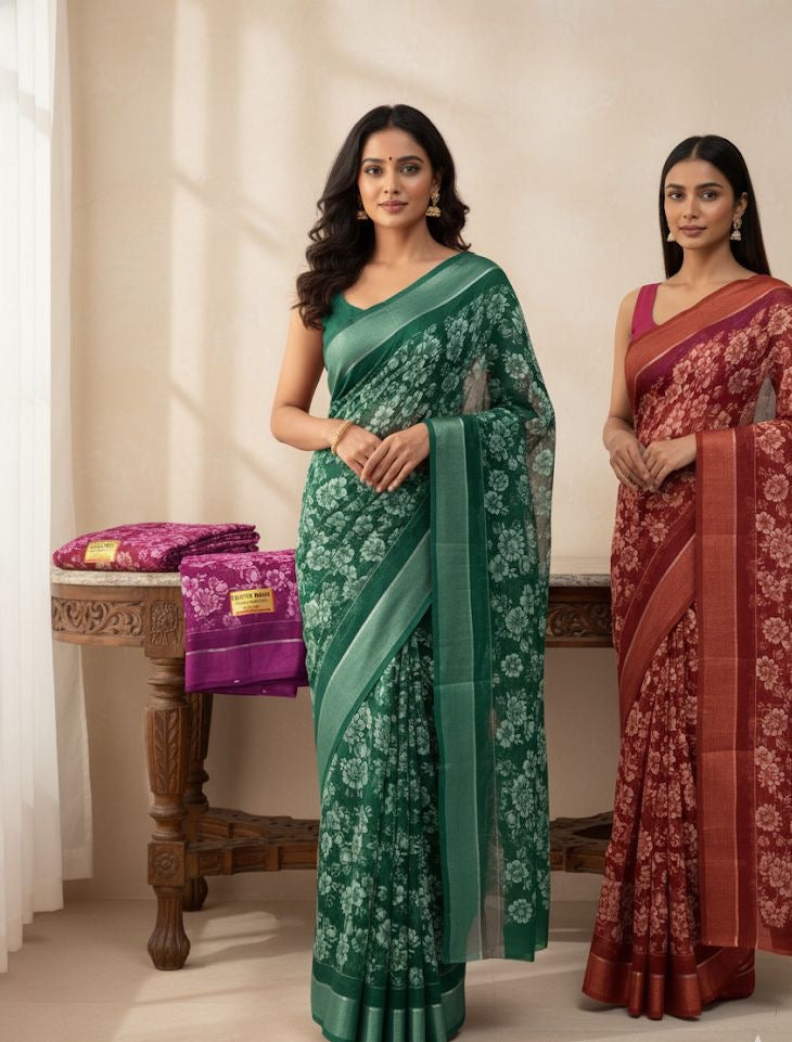Garden Palette — Floral Printed Saree