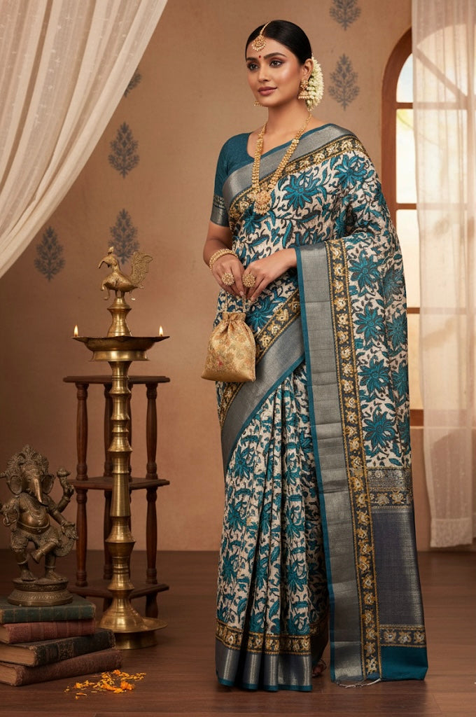 Blue Royale Banarasi Silk Saree