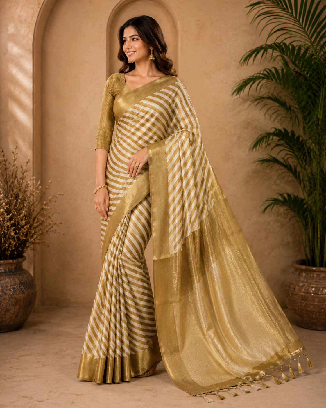 Regal Leheriya Zari Saree