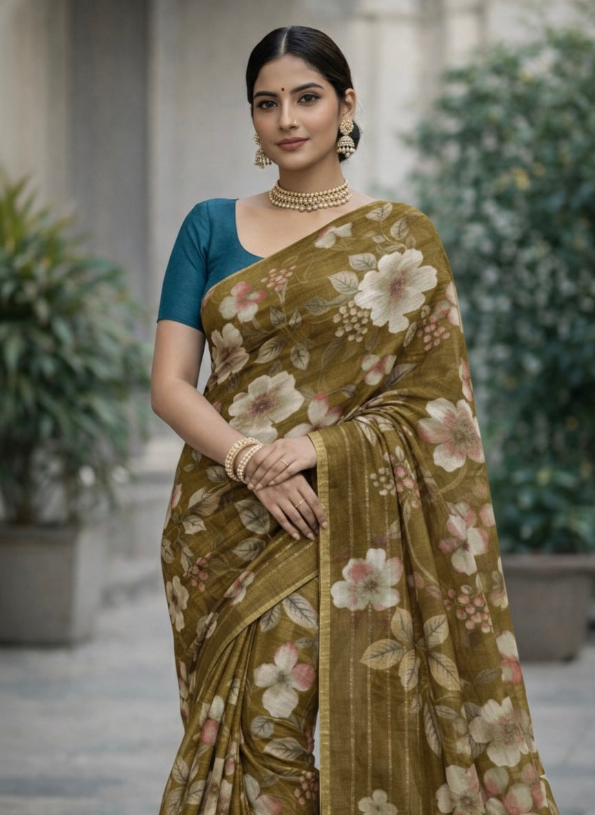Bloom Veil Printed Soft Saree