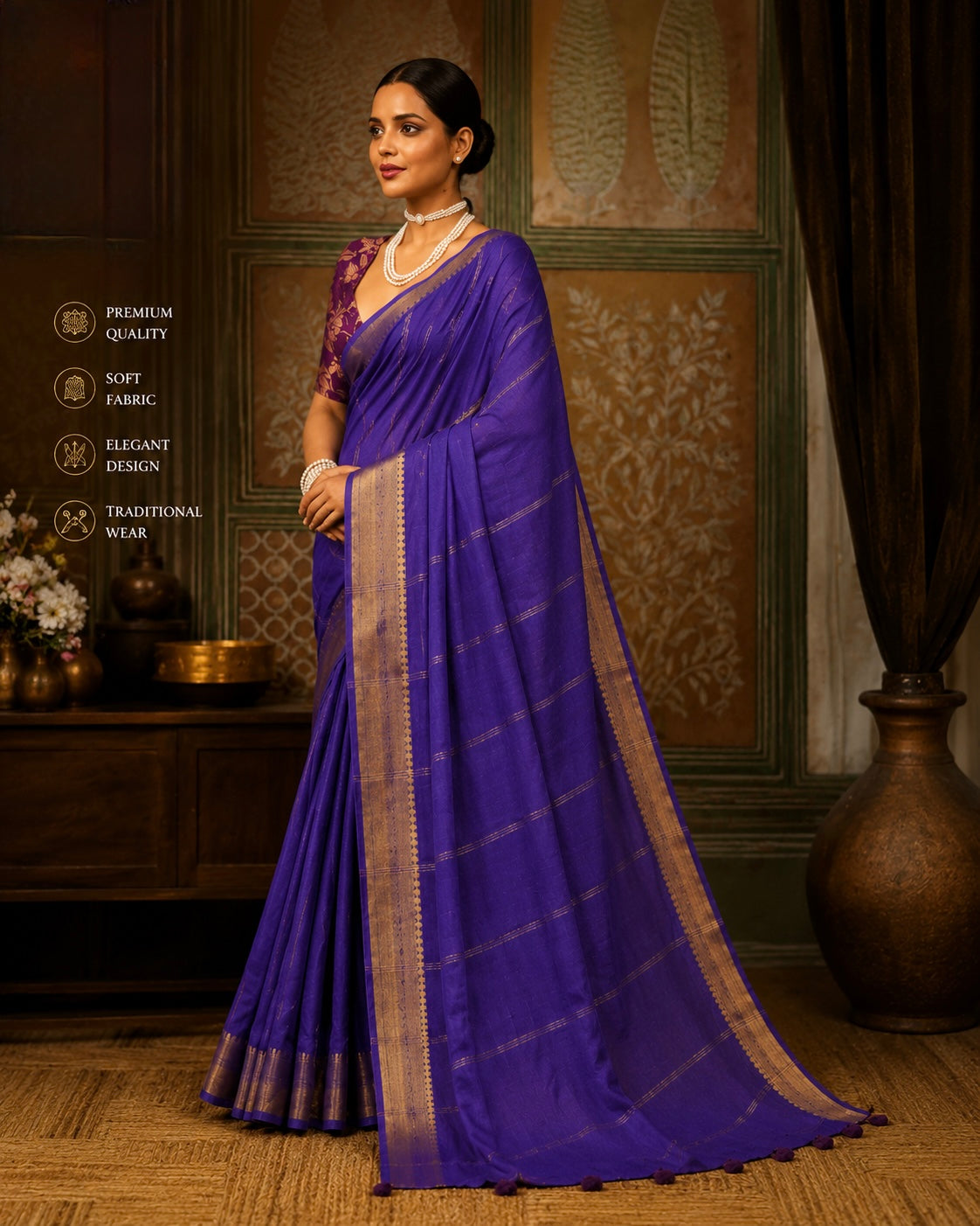 Classic Zari Border Saree