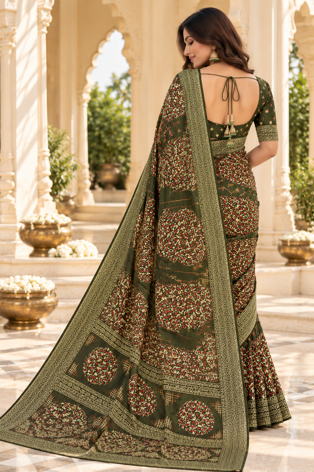 Royal Vanya Floral Heritage Print Saree