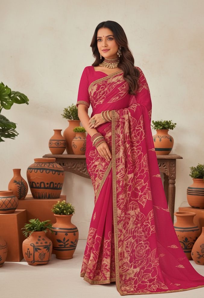 Royal Rose Zari Saree