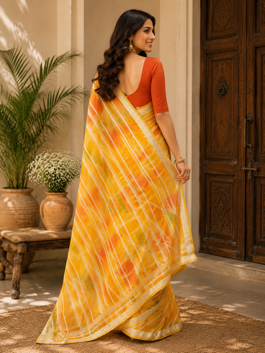 Sunshine Leheriya Soft Chiffon Saree