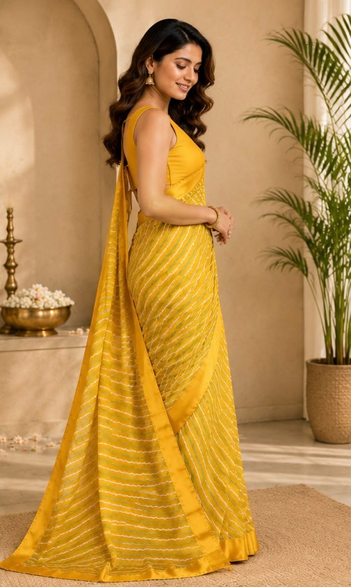 Leheriya Radiance Stripe Saree