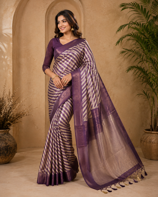 Regal Leheriya Zari Saree
