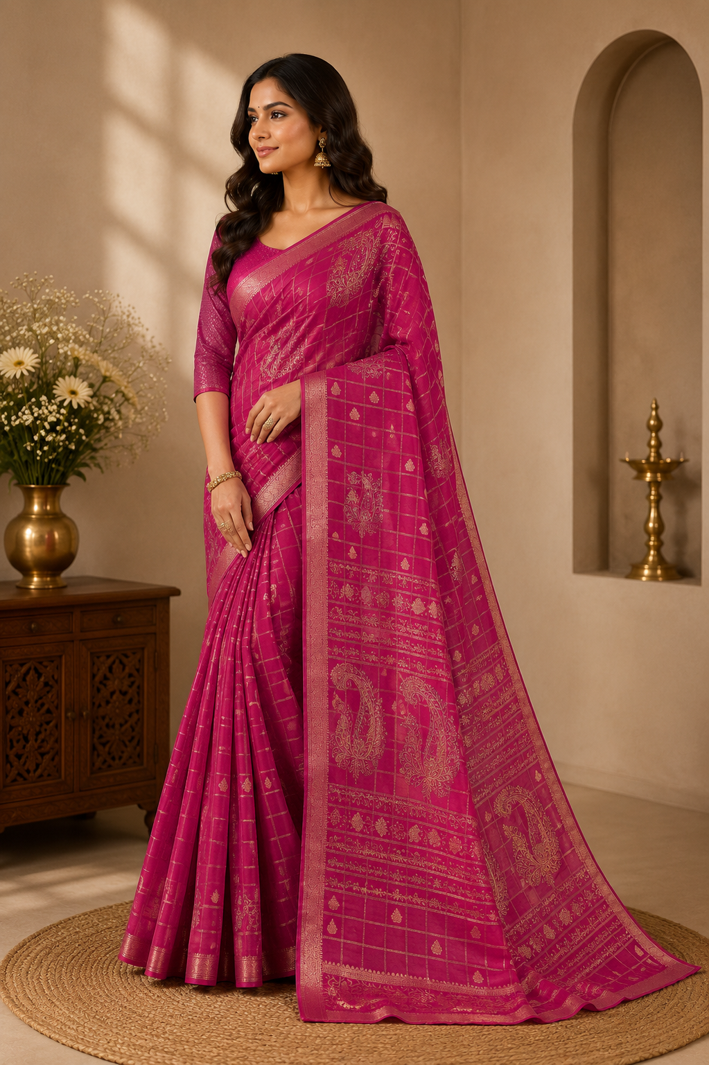 Royal Rangoli Zari Saree