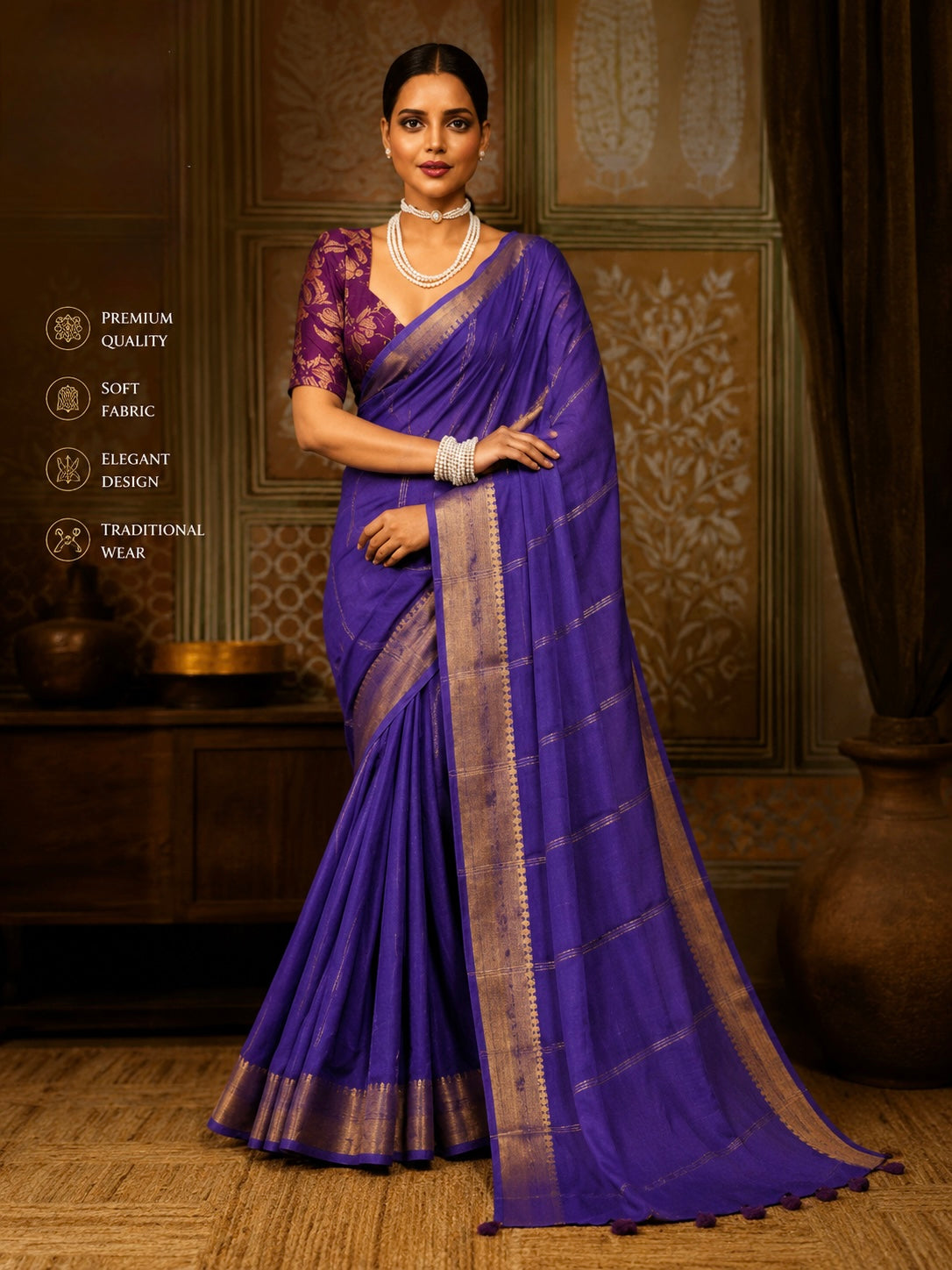 Classic Zari Border Saree