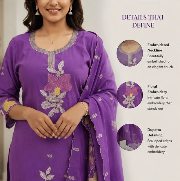 Amethyst Bloom Kurta Set