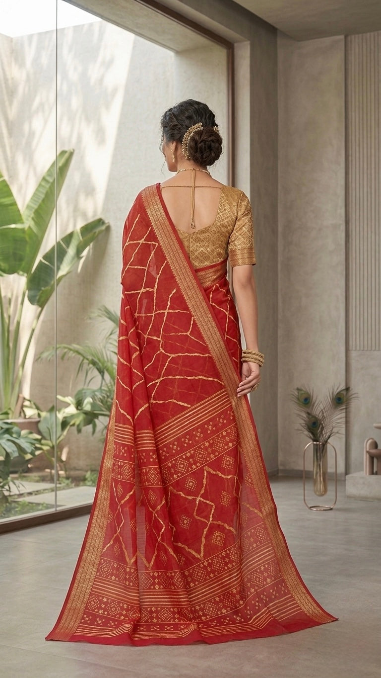 Raktima Heritage Lehriya Weave Saree