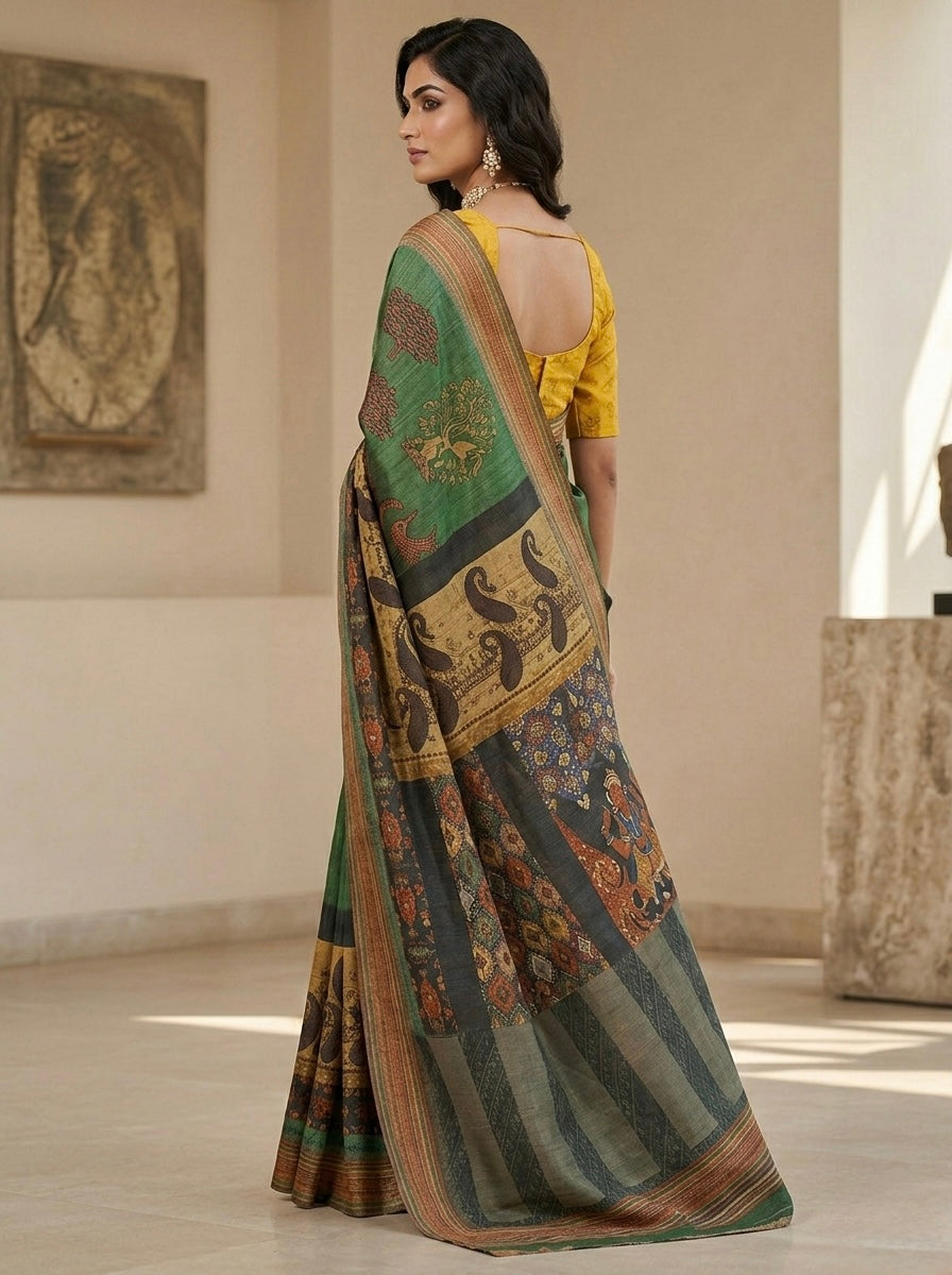 Heritage Weave Printed Saree