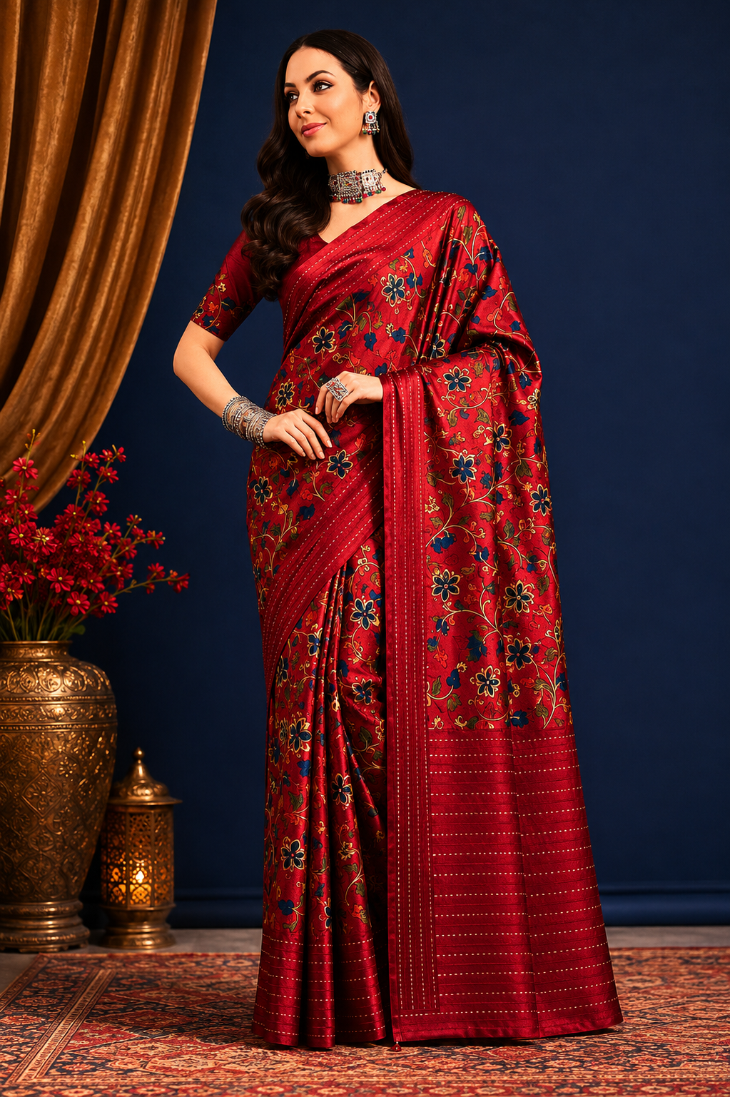 Gulnaar Printed Silk Saree