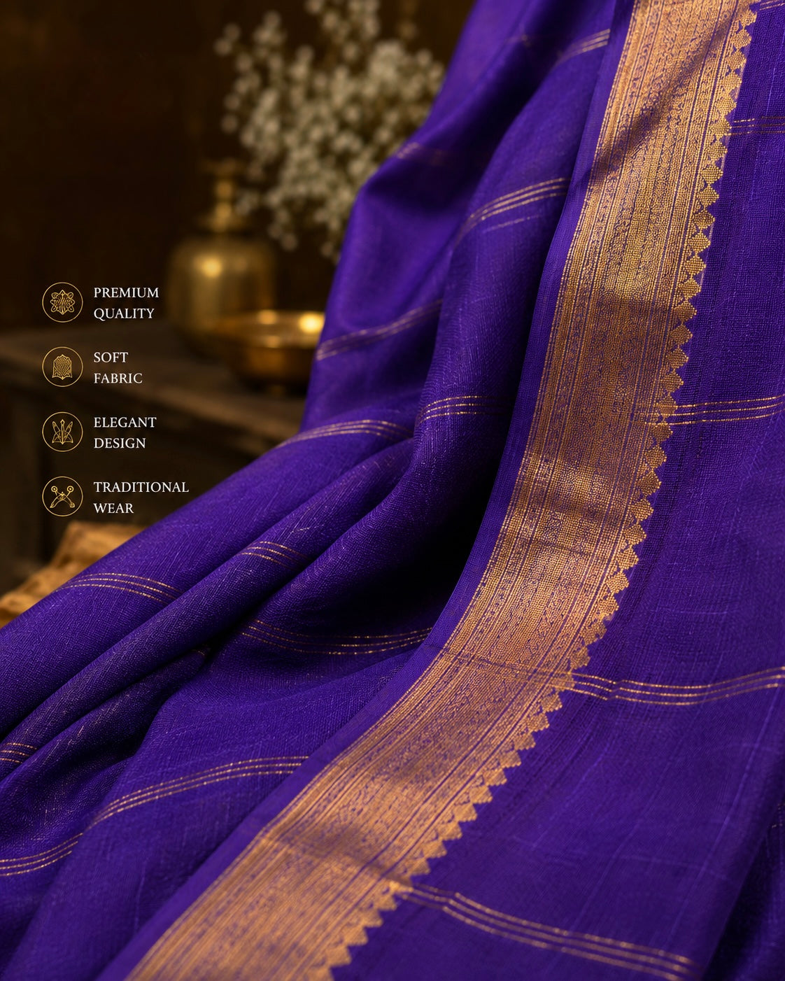 Classic Zari Border Saree