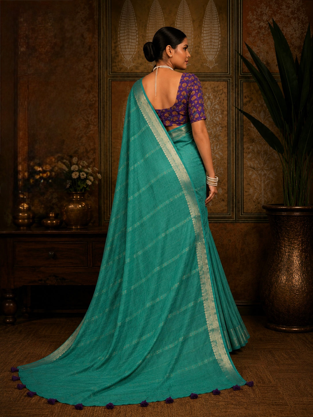 Classic Zari Border Saree
